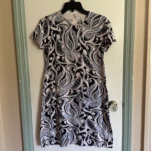 Banana Republic Dress Blue and White Size Medium Cotton for Work or Play